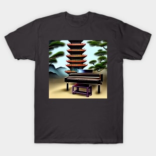 An Interesting Looking Piano In Front Of A Pagoda In The Chinese Countryside T-Shirt